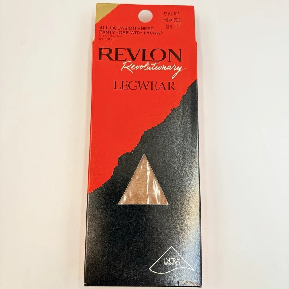 3 Vintage REVLON Revolutionary Legwear Sheer Pantyhose Mocha Beige Style844 Sz D